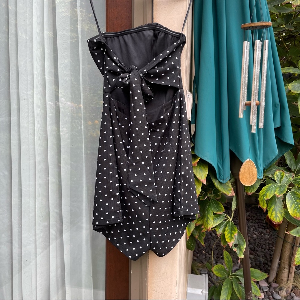 LF Strapless Polka Dot Tie-Back Romper - Picture 2 of 3